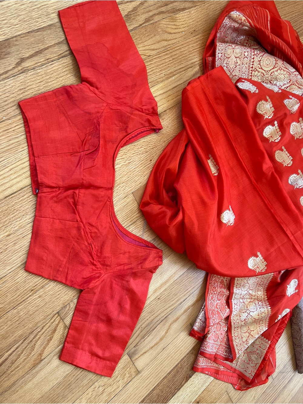 Red Traditional Banarasi Silk Saree with Gold Zari Detailing